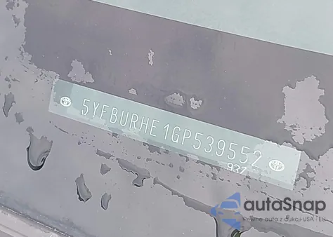 2016 Toyota Corolla L/Le/Le Pls/Prm/S/S Pls из США, поврежденный, VIN 5YFBURHE1GP539552